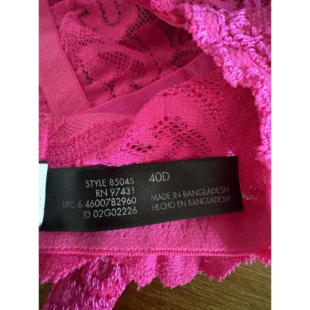 Smart & Sexy Women's Signature Lace Unlined Underwire‎ Bra 40D Hot Pink - Picture 8 of 16
